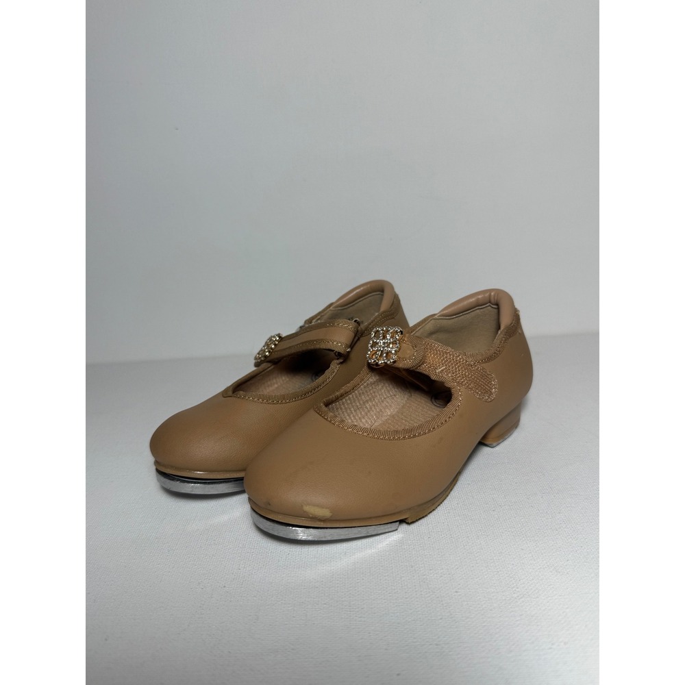Kids Stelle Floral buckle Tap Shoe Tan Sz 8MT
